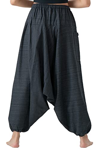 B BANGKOK PANTS Harem Pants Women Boho Cotton - color: Black, size: One Size
