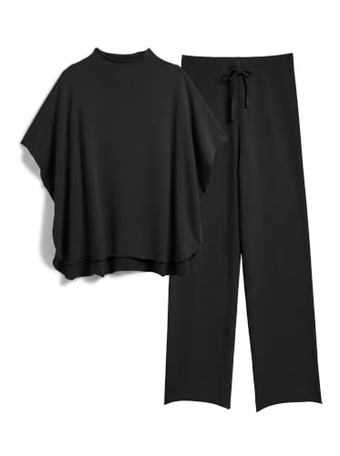 PrinStory Womens Lounge Set Summer 2 Piece Matching Sets - color: Dark Black, size: Medium