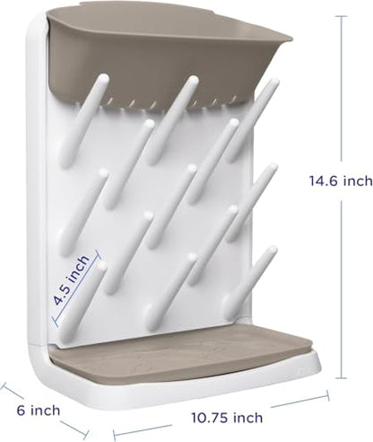Ubbi Vertical Baby Bottle Drying Rack, Space Saving Countertop Bottle Dryer - color: Taupe Drying Rack, size: One Size