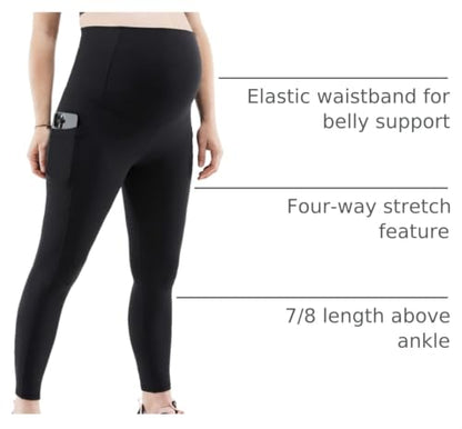 Fabletics Women's PureLuxe High-Waisted Maternity 7/8 Legging, Workout, Yoga, Light Compression, Buttery Soft - size: XX-Large