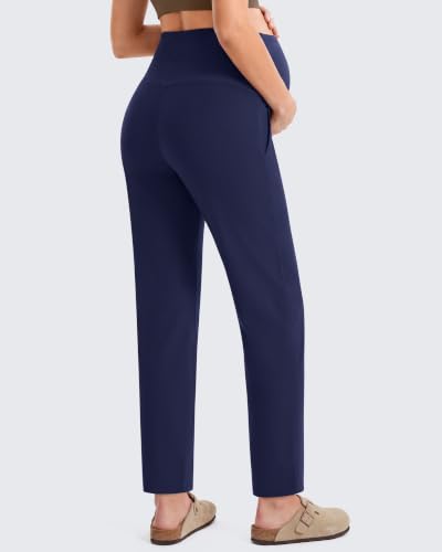 G4Free EverGoing Maternity Work Pants Pregnancy Tapered Ankle Trousers - color: Royal Blue, size: Medium