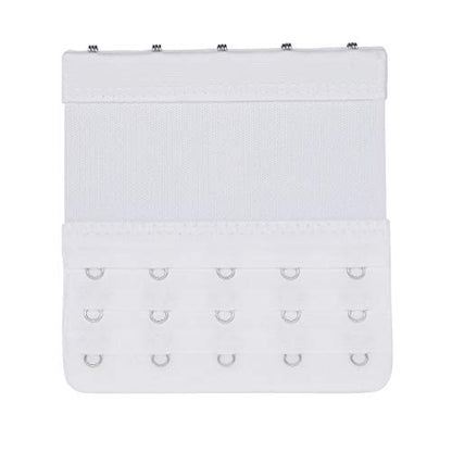 Elastic Bra Extender Strap 5 Hook 3 Row 3/4" Plus Size Bra Extension Band - color: 5pcs Bra Extenders (Black, White, Red, Light Beige, Dark Beige)