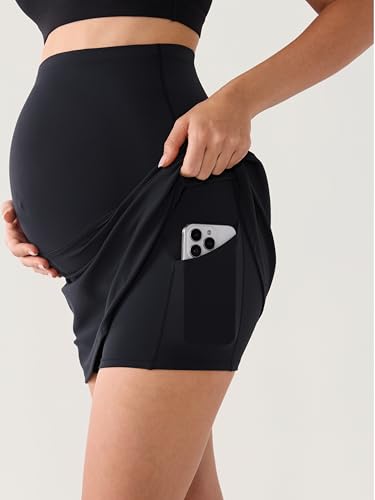 MOMANDA Maternity Tennis Skirt for Women - color: Black, size: Large