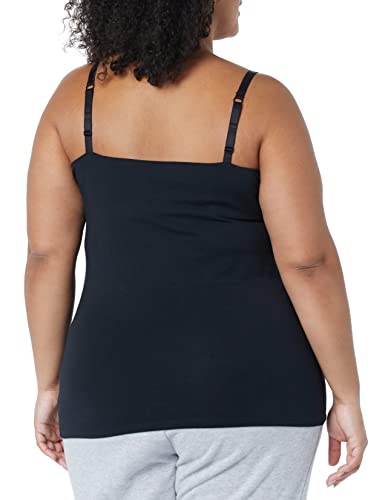 Amazon Essentials Women's Maternity Nursing Camisole with Adjustable Straps and Built-in Shelf Bra, Pack of 2 - color: 2-pack Black/White, size: Medium