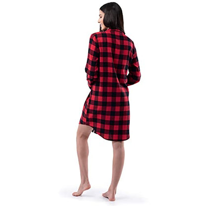 Fruit of the Loom Women's Flannel Sleep Shirt - color: Buffalo Check, size: Medium