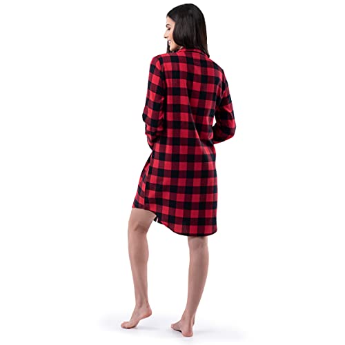 Fruit of the Loom Women's Flannel Sleep Shirt - color: Buffalo Check, size: X-Large