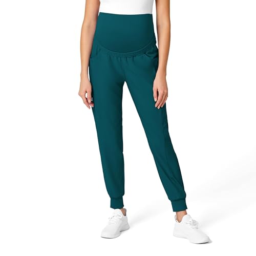 Wink W123 Maternity Jogger Scrub Pant - color: Caribbean Blue, size: Small