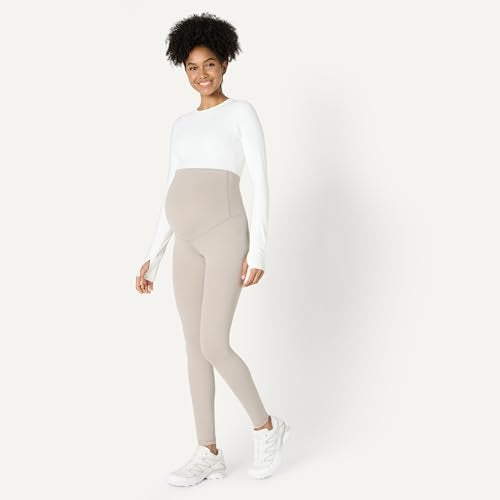 Amazon Essentials Women's Maternity High-Rise Over the Belly Formflex Full Length Legging, Soft, Moisture Wicking - color: Taupe, size: X-Large