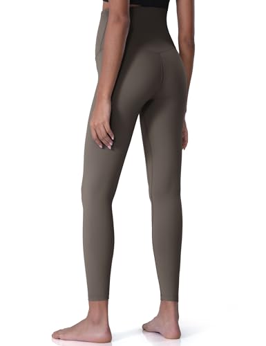 POSHDIVAH Maternity Leggings for Women Pregnancy Yoga Pants - color: Brown, size: Medium