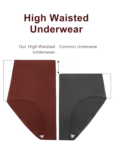 High Waisted Seamless Womens Underwear Comfort No Show Breathable 5 Pack - color: 5 Pack=beige-a3, size: Medium