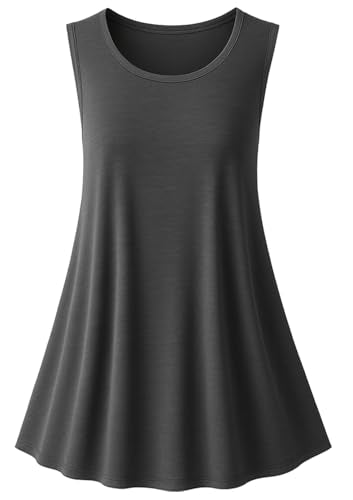 Epic MMA Gear Long Flowy Sleeveless Tunic Top for Women - color: Charcoal, size: Medium