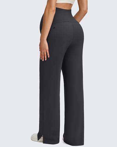 G4Free ShiftReady Maternity Dress Pants Wide Leg Pregnancy Work Tousers - color: Black, size: Medium