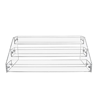 PMMASTO 3-Tier Clear Acrylic Spice Rack Organizer for Cabinet Countertop - size: 3 Tier - inner width 1.93''