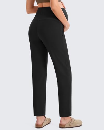 G4Free EverGoing Maternity Work Pants Pregnancy Tapered Ankle Trousers - color: Black, size: X-Large