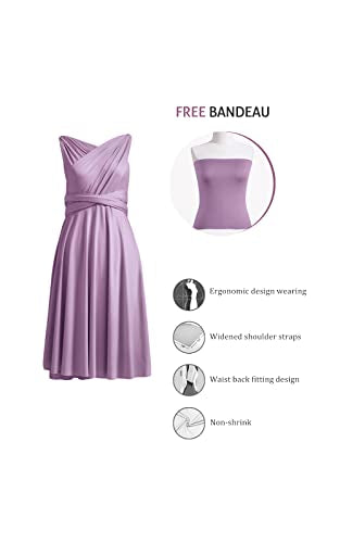 72styles Multi-Way Wrap Short Infinity Dress for Bridesmaids - color: Mauve