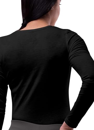 Sivvan Women's Long-Sleeve Comfort Underscrub Tee, Scrubs Undershirts - color: Black, size: Medium