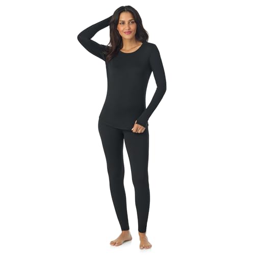 Cuddl Duds Lightweight 2 Piece Active Base Layer Matching Sets for Women - color: Black, size: XX-Large