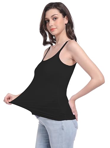 V VOCNI Women's Maternity Camisole Spaghetti Strap Pregnancy Tank Tops - color: 2pack Black/White, size: Medium