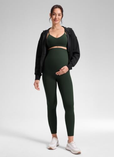 CRZ YOGA Maternity No Front Seam Legging 25" - color: Legend Green, size: Medium