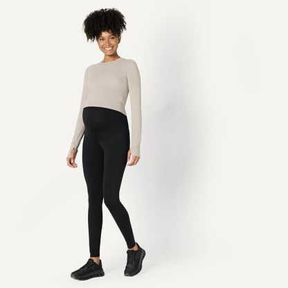 Amazon Essentials Women's Maternity High-Rise Over the Belly Formflex Full Length Legging, Soft, Moisture Wicking - color: Black, size: X-Small