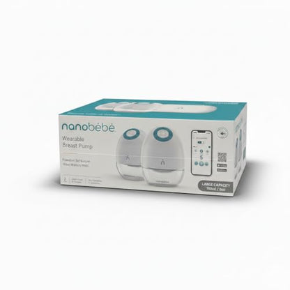 Nanobebe Wearable Breast Pump Hands Free Wireless Electric Breast Pump Smart App Controlled Pump Quiet Portable Multiple Modes, 2-Pack - size: 2 Pack