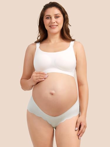 Angelhood 5 Pack Seamless Maternity Underwear, Pregnancy Postpartum Panties - color: Multicoloured D, size: Large