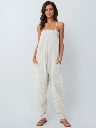AUTOMET Womens Jumpsuits Casual Summer Romper Beach Vacation Outfits 2026 - color: Beigegrey, size: Large