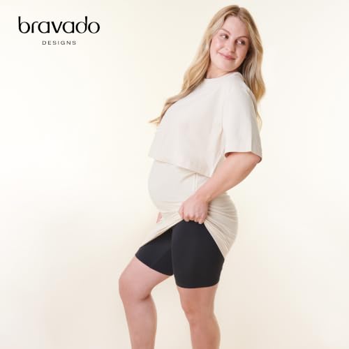 Bravado Designs Anti-Chafe Maternity Shorts - color: Sand, size: Medium