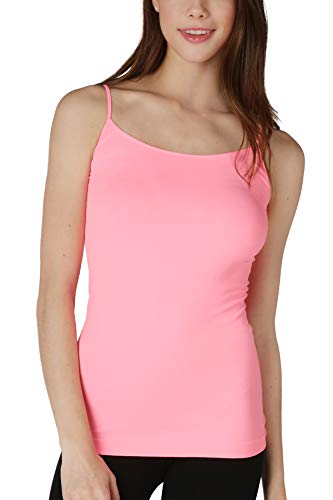 NIKIBIKI Women Seamless Basic Camisole, Made in U.S.A - color: Neon Pink