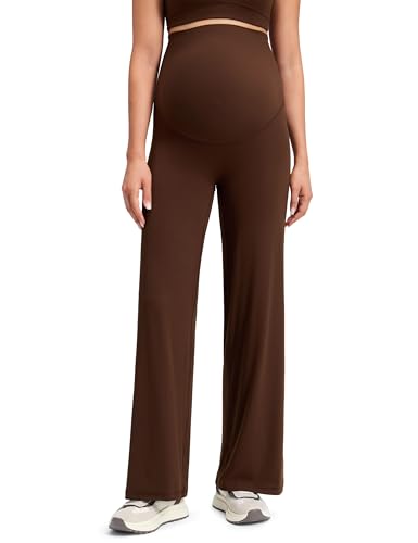 CRZ YOGA Maternity Wide Leg Pants 30" - color: Lava Brown, size: Small