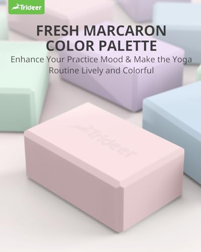 Yoga Blocks 2 Pack with Supportive Non-Slip Foam for Yoga Pilate Stretching - color: Cherry Blossom