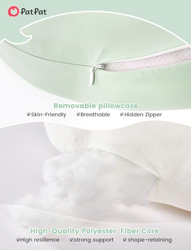 PATPAT Pregnancy Pillow, Cooling Maternity Pillow with Adjustable Wedge - color: Green