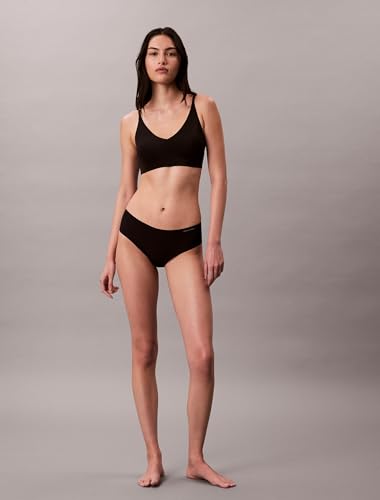 Calvin Klein Women's Invisibles Comfort Lightly Lined Seamless Wireless Triangle Bralette Bra - color: Black, size: Medium