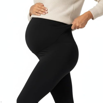 Sunzel Fleece Lined Maternity Leggings, Over Belly Winter Yoga Pants - size: Large