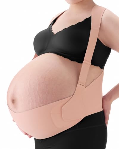 Momcozy Go As You Grow Belly Bands for Pregnant Women-For Twins/Multiples - color: Oyster Pink, size: Large