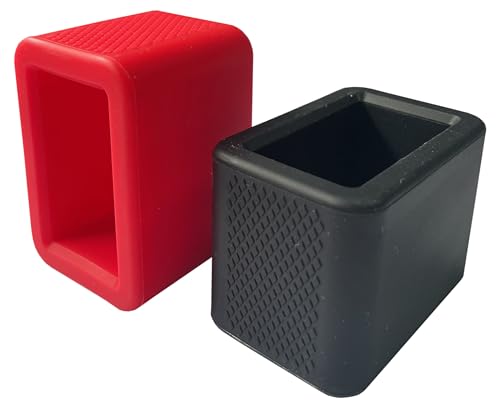 2 PCS Seat Belt Buckle Holder, Silicone Auto Rear Seatbelt Buckle Booster- Keep Upright and Stable, Suitable for Kids - color: Red+black