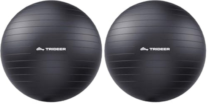 Trideer Yoga Ball for Exercise, Pregnancy, Exercise Ball, Pump Included - color: Black, size: XXL (31-33ines / 78-85cm) (Pack of 2)