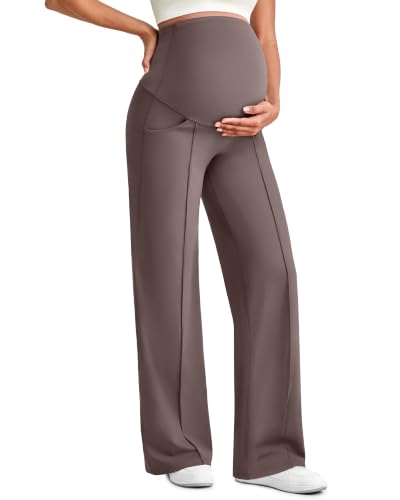 G4Free EverGoing Maternity Dress Pants Pregnancy Slacks - color: Taupe, size: Medium