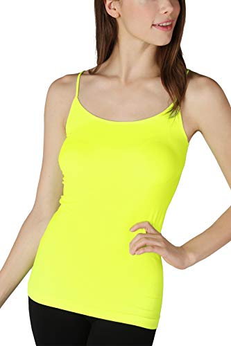 NIKIBIKI Women Seamless Basic Camisole, Made in U.S.A - color: Neon Yellow