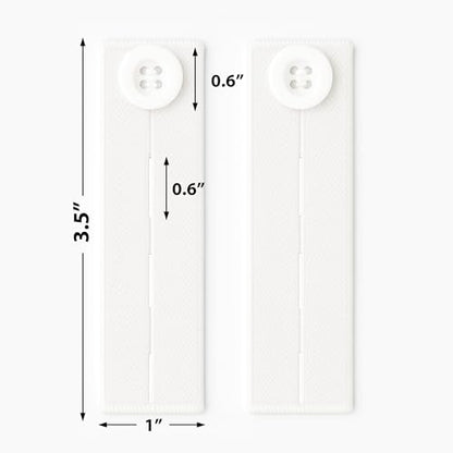 Mandala Crafts Off White Elastic Waist Button Extender for Pants Waistband - color: Off-white, size: Stretchy 3.5 Inches