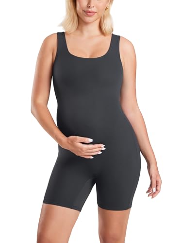 MOMANDA Maternity Jumpsuit Shorts - color: Mysterious Grey, size: X-Large