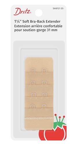 Dritz 1-1/4" Soft Back, Beige Bra Extender, 1-1/4-Inch - color: Beige, size: 1-1/4"