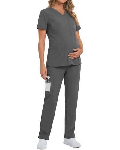 Women's Maternity Scrub Set - color: Gray, size: Medium