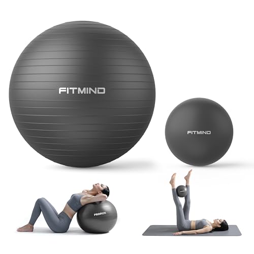 Exercise Balls Set 22-30 Inch & 9 Inch, Small Pilates Ball with Pump, Pregnancy Ball for Women, Yoga Balls for Exercise, Small Exercise Ball for Between Knees, Stability, Physio - color: Black, size: L 26" + 9"
