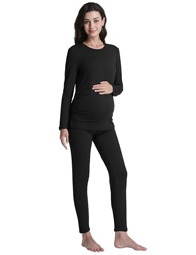 Women's Maternity Pajamas Sets 2 Piece Sleepwear - color: Black, size: X-Large