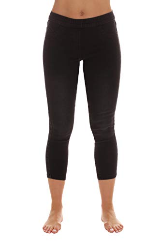 Just Love Women's Denim Wash Capri Jeggings - color: Black Denim Capri, size: Medium