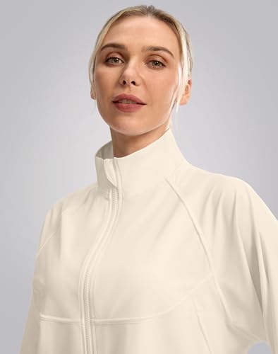 Soothfeel Women's Athletic Lightweight Jacket UPF 50+ Sun Protection Shirts - color: Bone, size: XX-Large