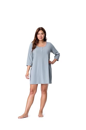 Motherhood Maternity Women's Sleep Henley - color: Heather Grey, size: Medium