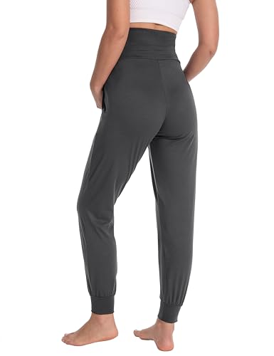 Women's Maternity Joggers Over Belly Sweatpants - color: Darkgrey, size: XX-Large