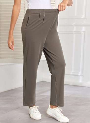 BLENCOT Maternity Work Pants Over Belly Adjustable Pregnancy Comfy Office - color: Philippine Gray, size: X-Large